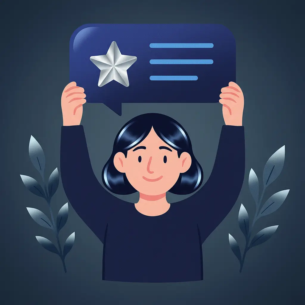 Ilustración de una persona aprendiendo marketing digital desde un portátil.