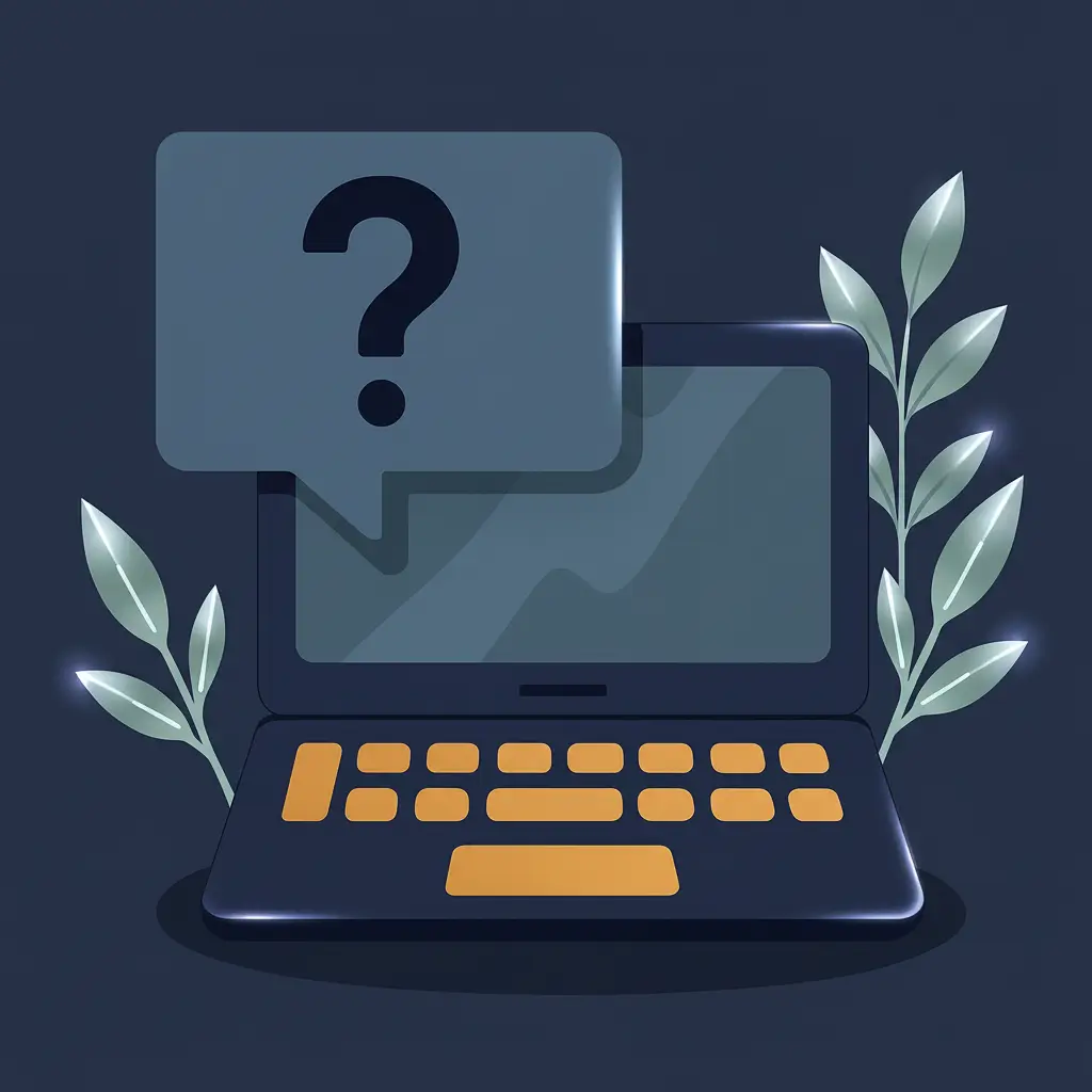 Ilustración que representa dudas antes de comprar un curso online.