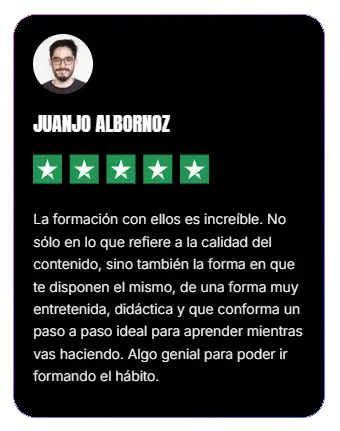 Testimonio de Juanjo Albornoz, alumno de Buildt Academy, sobre la calidad y el enfoque práctico de la formación en automatización e inteligencia artificial